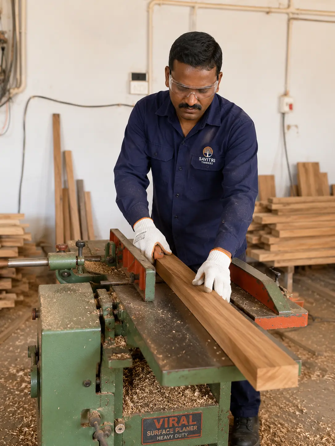 VIRAL heavy-duty surface planer and jointer used for timber surface preparation